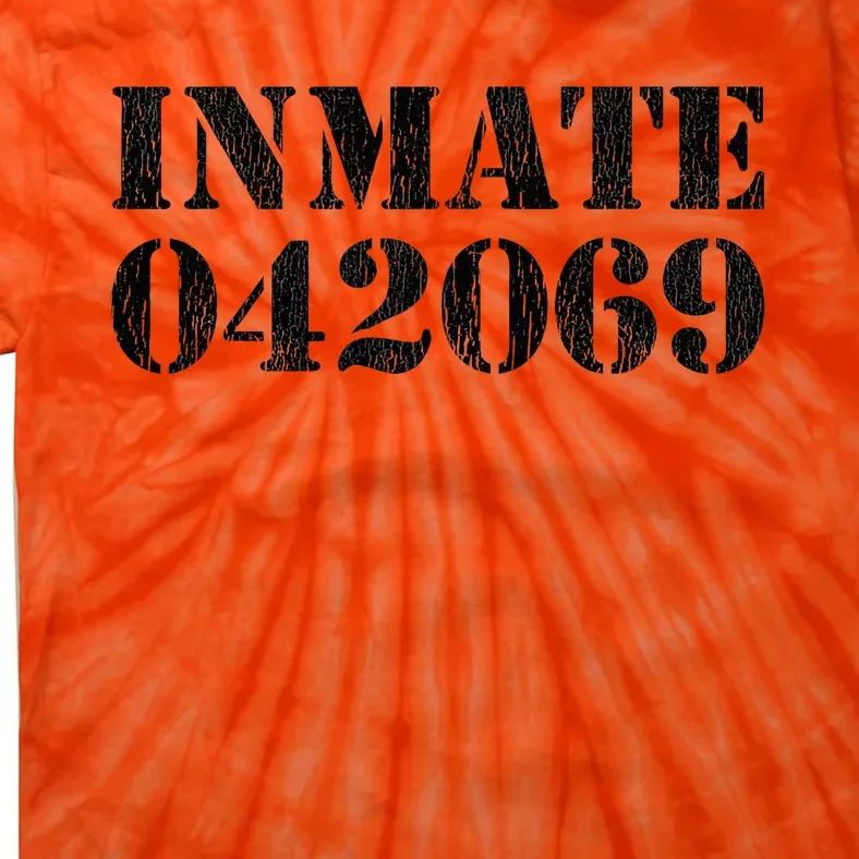 Orange Prisoner Inmate Number Halloween Costume Outfit Tie-Dye T-Shirt