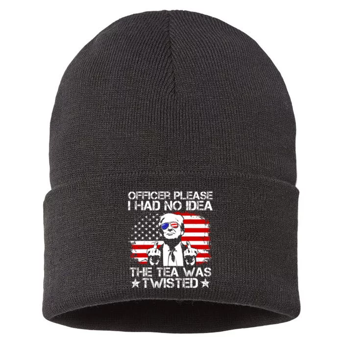 Officer Please I Had No Idea The Tea Twisted Usa Flag Trump Sustainable Knit Beanie