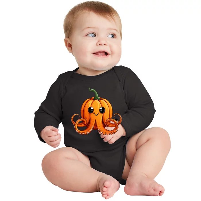 Octopus Pumpkin Lazy Halloween Party Costume Baby Long Sleeve Bodysuit