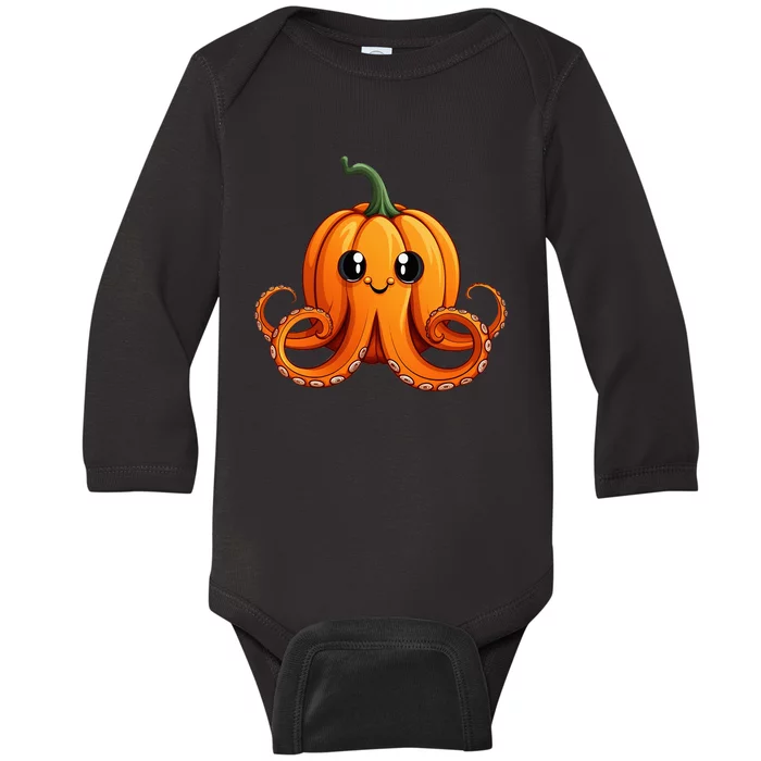 Octopus Pumpkin Lazy Halloween Party Costume Baby Long Sleeve Bodysuit