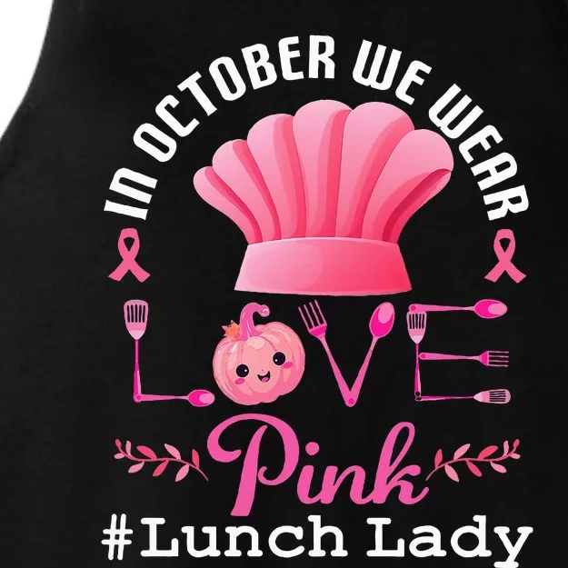 October Pink Lunch Lady Halloween Ladies Tri-Blend Wicking Tank