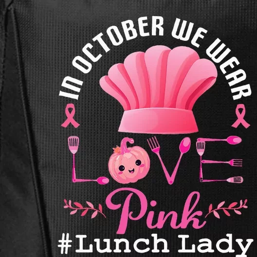 October Pink Lunch Lady Halloween City Backpack