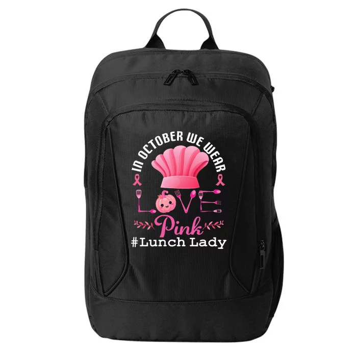 October Pink Lunch Lady Halloween City Backpack