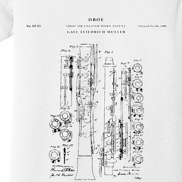 Oboe Patent Music Baby Bodysuit