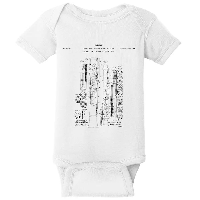 Oboe Patent Music Baby Bodysuit