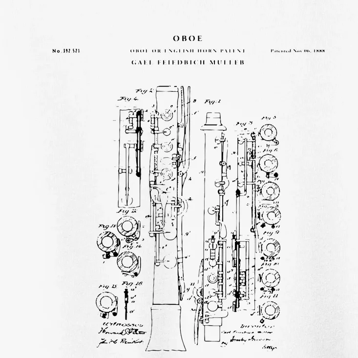 Oboe Patent Music Toddler T-Shirt