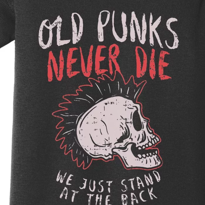 Old Punks Never Die Rock Music Gift Baby Bodysuit