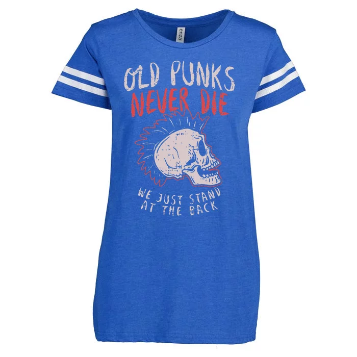 Old Punks Never Die Rock Music Gift Enza Ladies Jersey Football T-Shirt