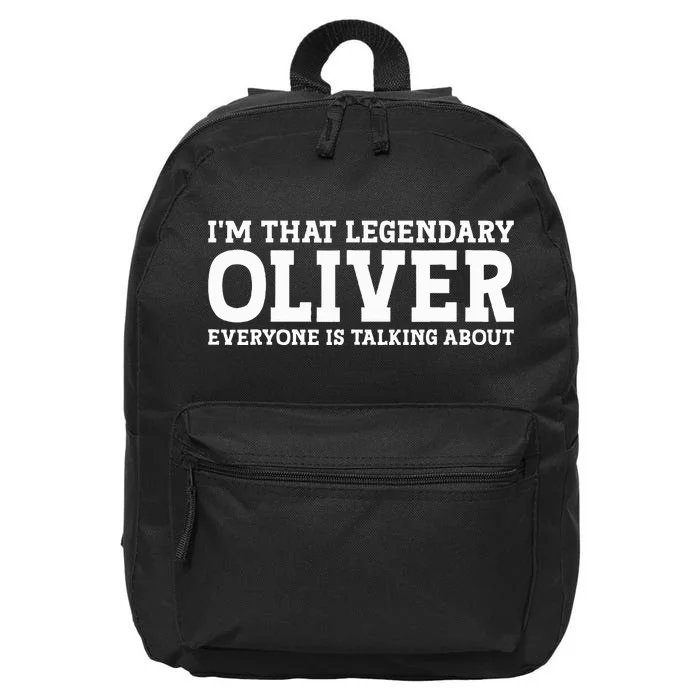 Oliver Personal Name Funny Oliver 16 in Basic Backpack