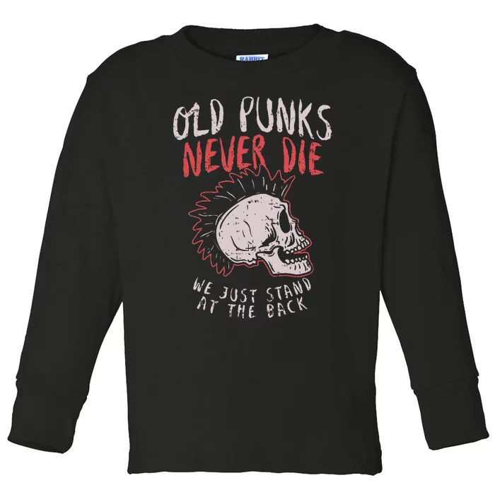 Old Punks Never Die Rock Music Gif Toddler Long Sleeve Shirt