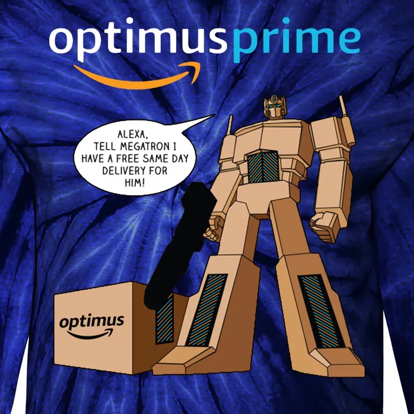 Optimus Prime Tie-Dye Long Sleeve Shirt