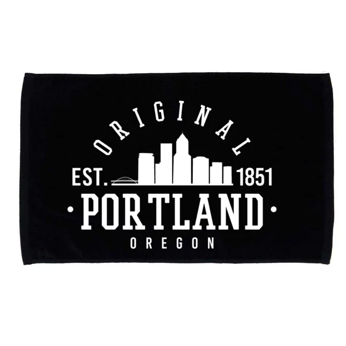 Original Portland Oregon Est 1851 Skyline Microfiber Hand Towel