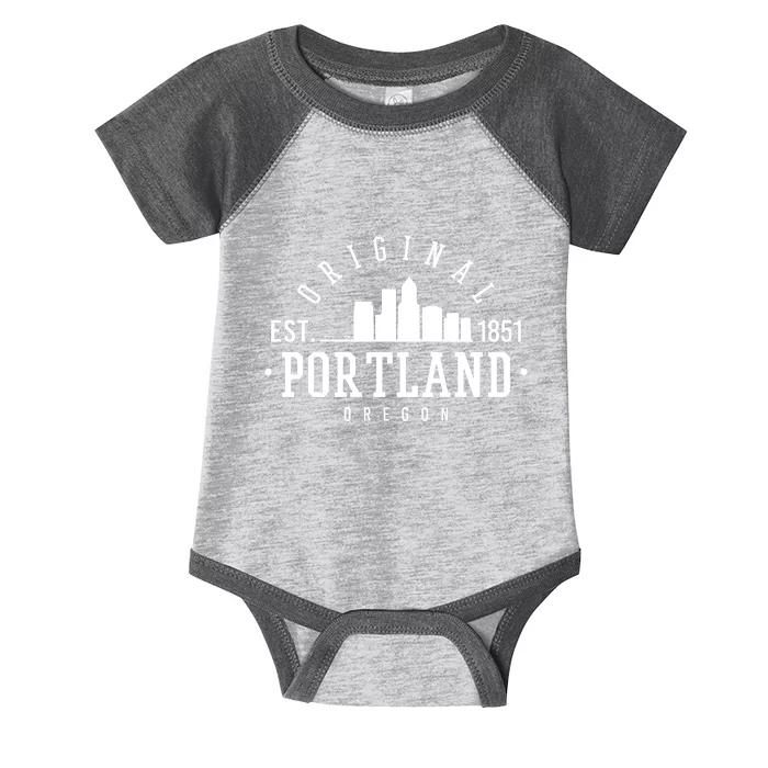 Original Portland Oregon Est 1851 Skyline Infant Baby Jersey Bodysuit