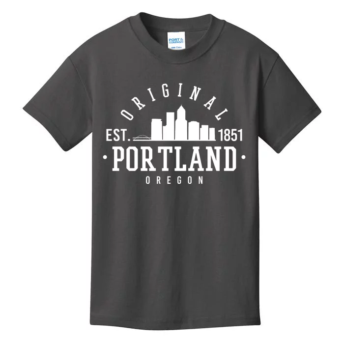 Original Portland Oregon Est 1851 Skyline Kids T-Shirt