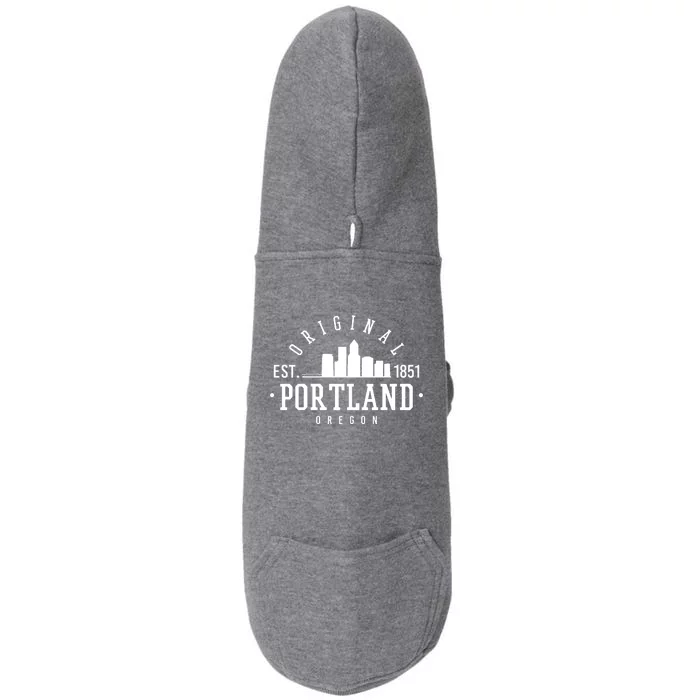 Original Portland Oregon Est 1851 Skyline Doggie 3-End Fleece Hoodie