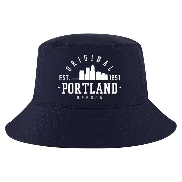 Original Portland Oregon Est 1851 Skyline Cool Comfort Performance Bucket Hat