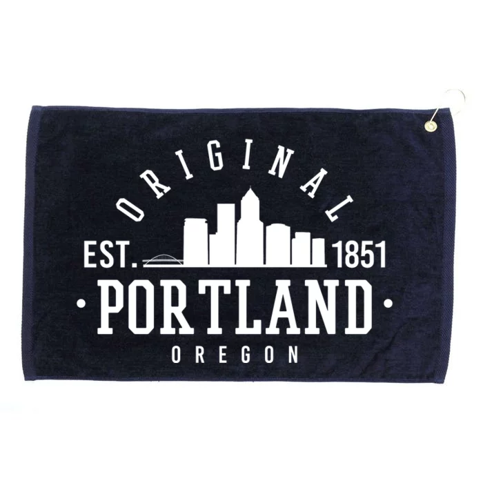 Original Portland Oregon Est 1851 Skyline Grommeted Golf Towel