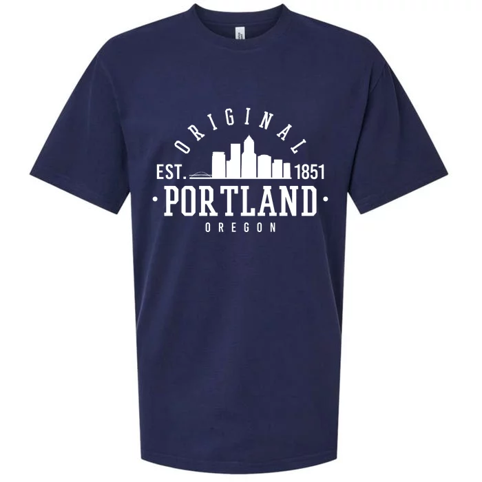 Original Portland Oregon Est 1851 Skyline Sueded Cloud Jersey T-Shirt