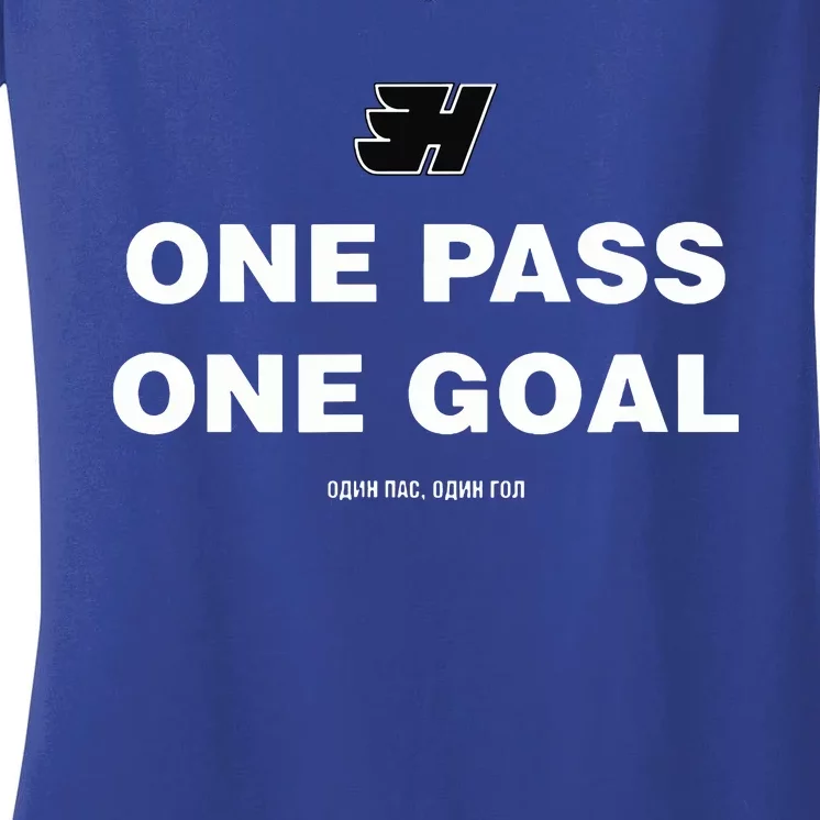 One Pass One Goal Women's V-Neck T-Shirt