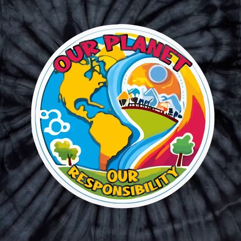 Our Planet Our Responsibility Climate Change Graphic Tie-Dye T-Shirt