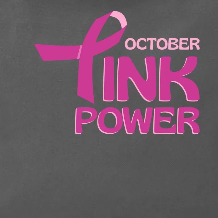 October Pink Power Breast Cancer Zip Tote Bag