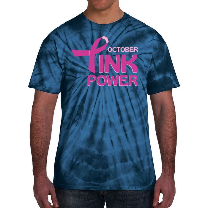 October Pink Power Breast Cancer Tie-Dye T-Shirt