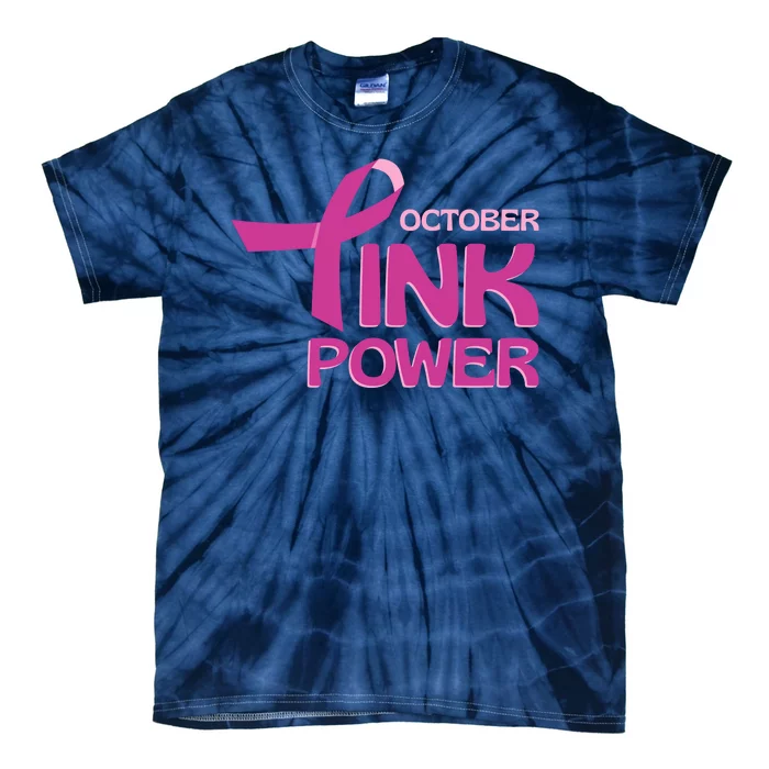 October Pink Power Breast Cancer Tie-Dye T-Shirt