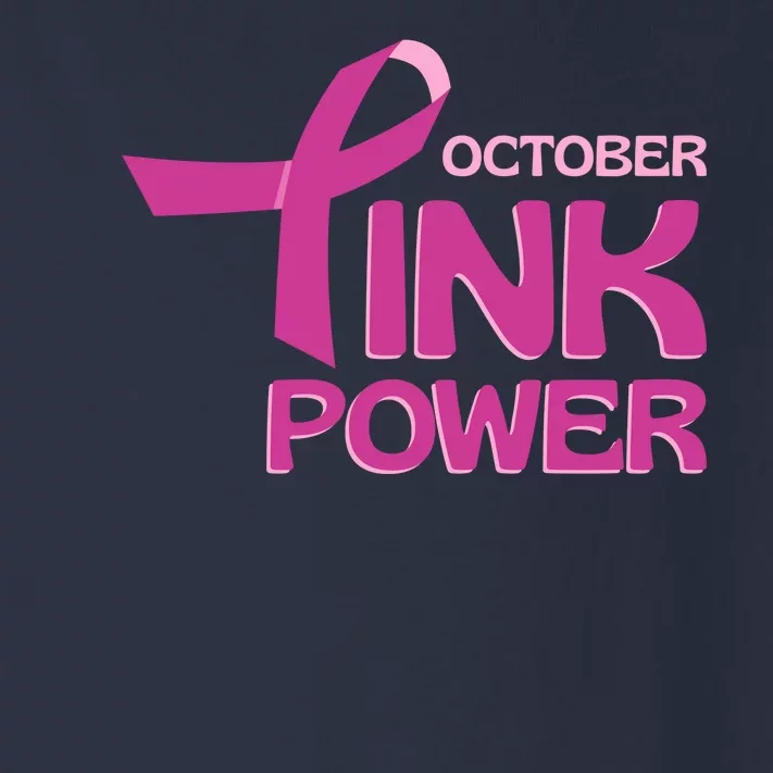 October Pink Power Breast Cancer Toddler Long Sleeve Shirt