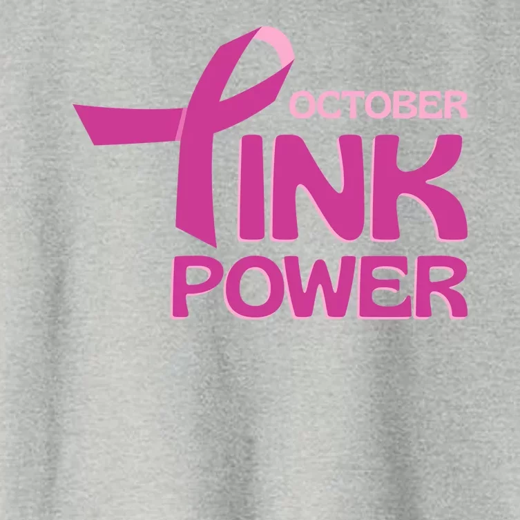 October Pink Power Breast Cancer Women's Crop Top Tee