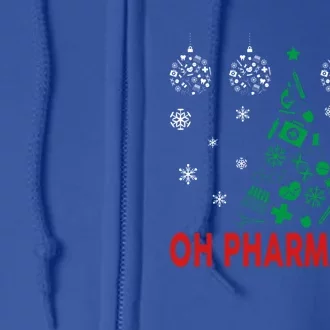 Oh Pharmatree Pharmacy Christmas Tree Sweater For Pharmacist Gift Full Zip Hoodie