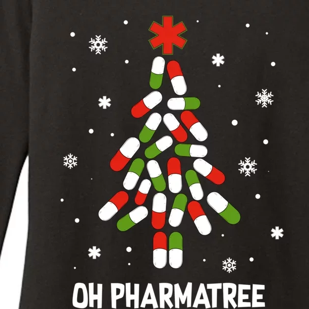 Oh Pharmatree Pills Christmas Tree Lights Pharmacy Crew Funny Gift Womens CVC Long Sleeve Shirt