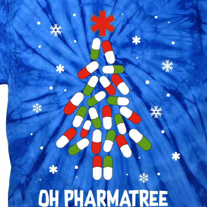 Oh Pharmatree Pills Christmas Tree Lights Pharmacy Crew Funny Gift Tie-Dye T-Shirt