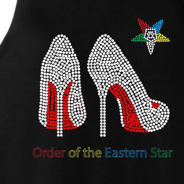 OES Platforms Pumps Eastern Star Dot Print Parents Day Ladies Tri-Blend Wicking Tank