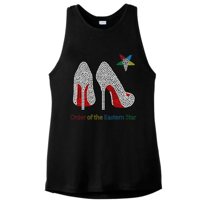 OES Platforms Pumps Eastern Star Dot Print Parents Day Ladies Tri-Blend Wicking Tank