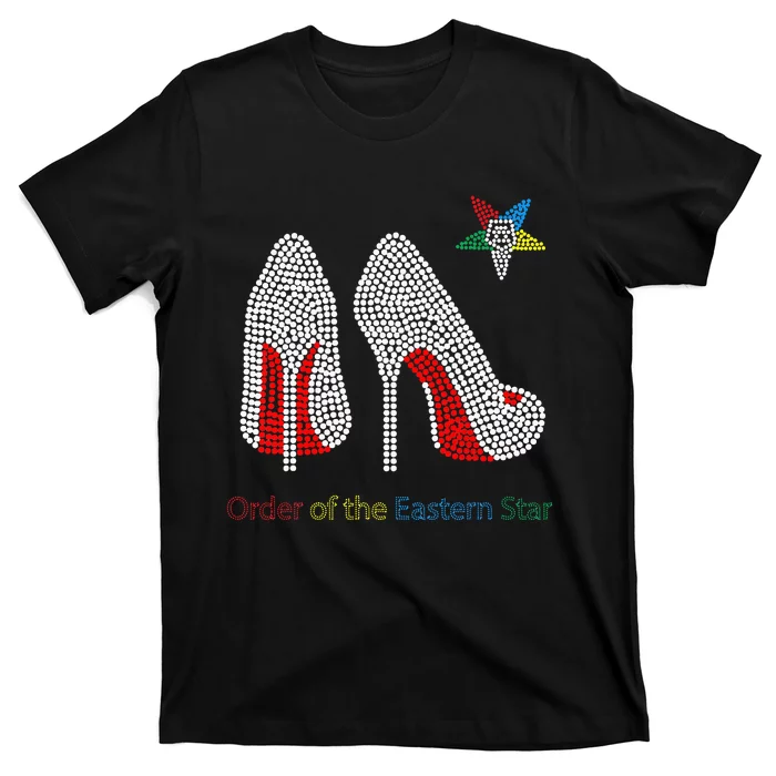 OES Platforms Pumps Eastern Star Dot Print Parents Day T-Shirt