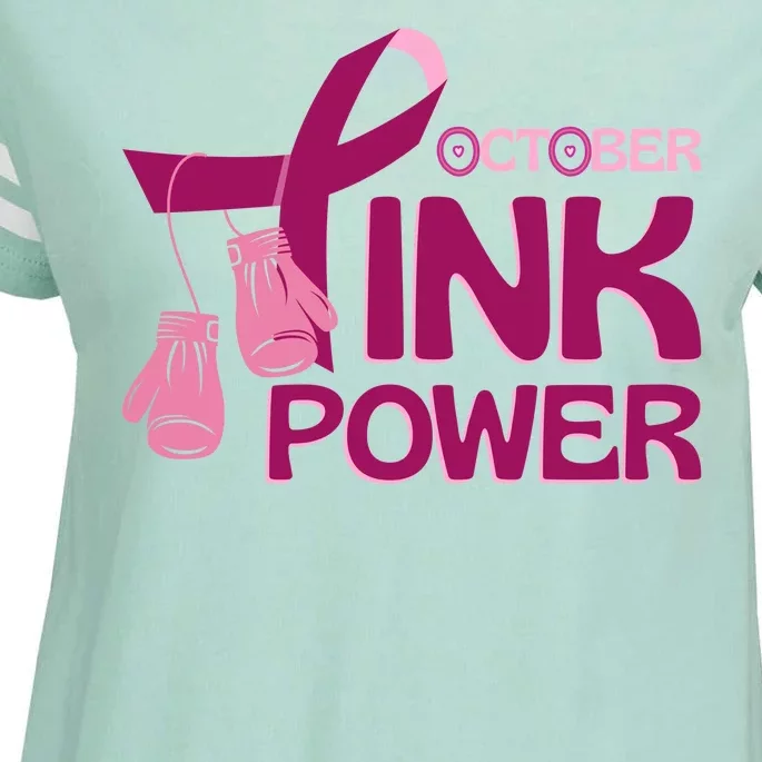 October Pink Power Breast Cancer Enza Ladies Jersey Football T-Shirt