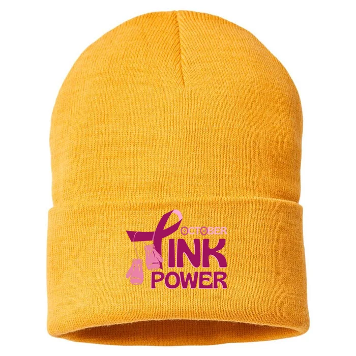 October Pink Power Breast Cancer Sustainable Knit Beanie