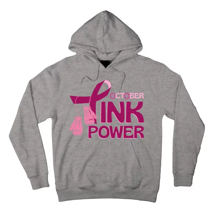 October Pink Power Breast Cancer Tall Hoodie