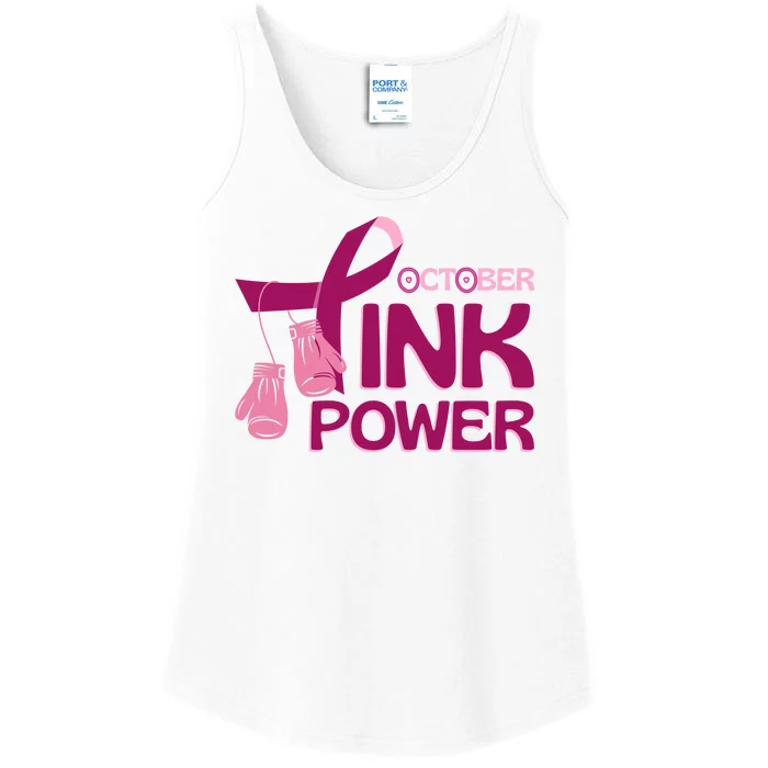 October Pink Power Breast Cancer Ladies Essential Tank