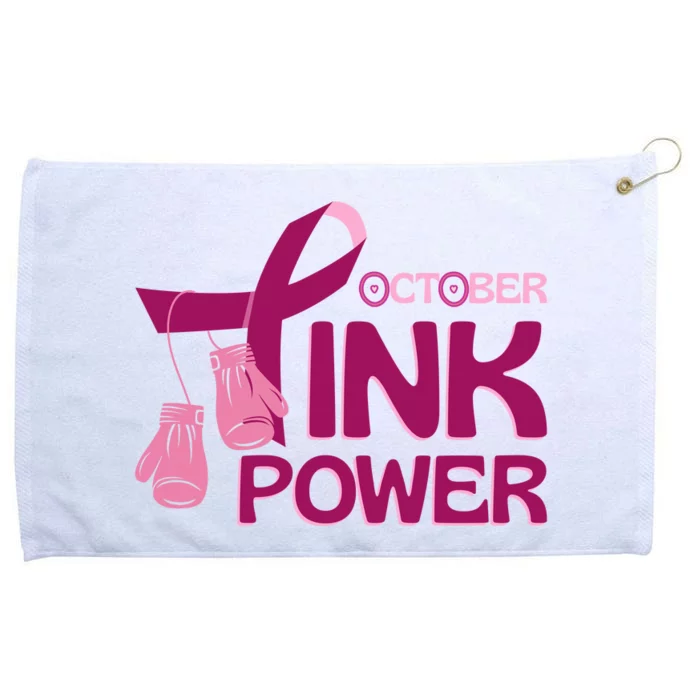 October Pink Power Breast Cancer Grommeted Golf Towel