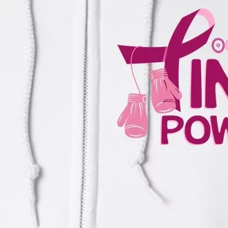 October Pink Power Breast Cancer Full Zip Hoodie