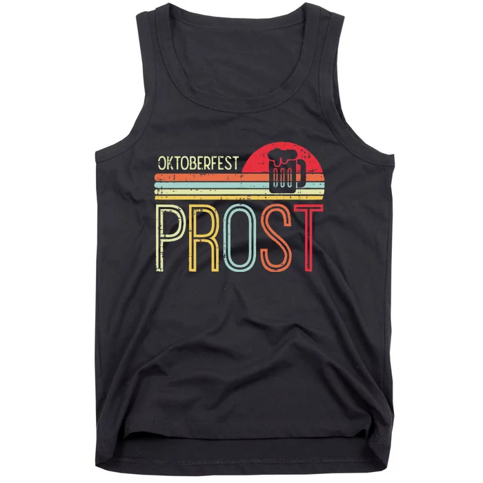 Oktoberfest Prost Retro German Bavarian Festival Tank Top