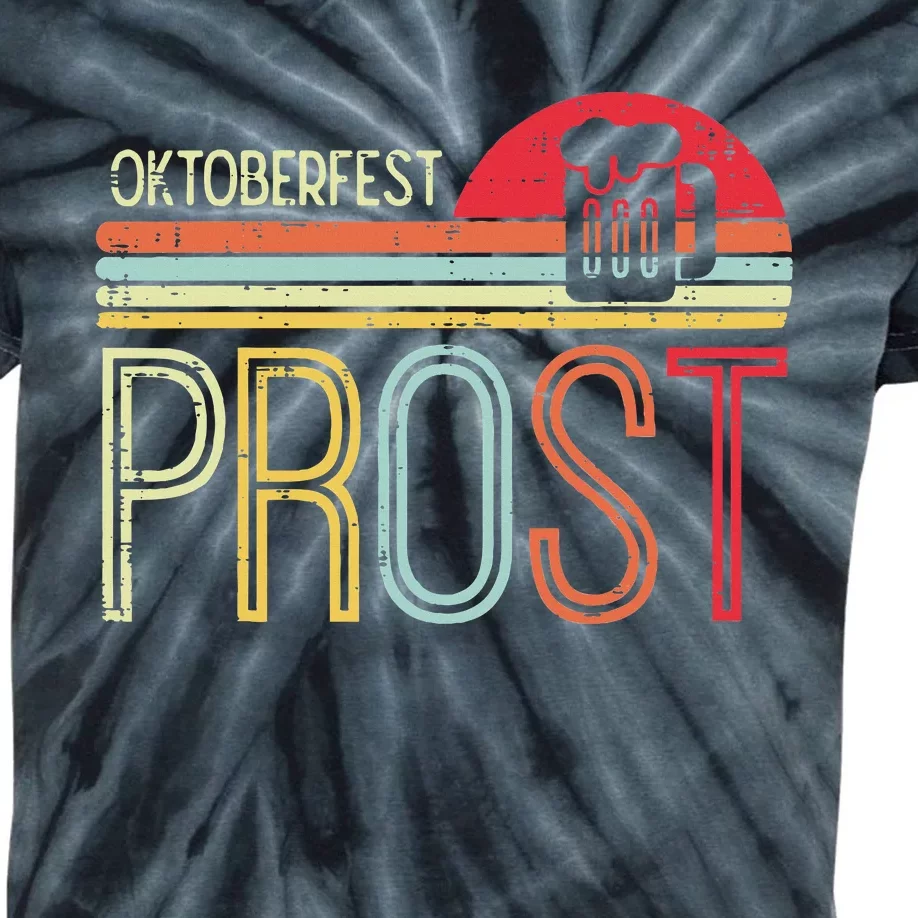 Oktoberfest Prost Retro German Bavarian Festival Kids Tie-Dye T-Shirt