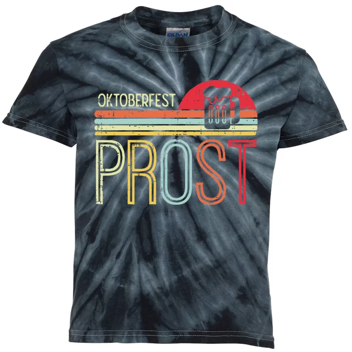 Oktoberfest Prost Retro German Bavarian Festival Kids Tie-Dye T-Shirt