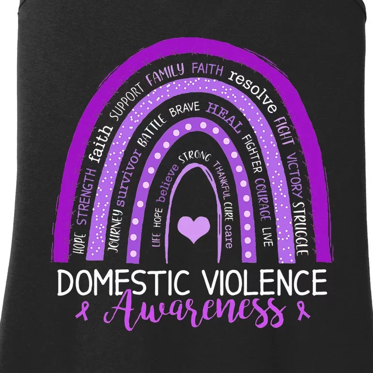 October Purple Ribbon Domestic Violence Awareness Ladies Essential Tank