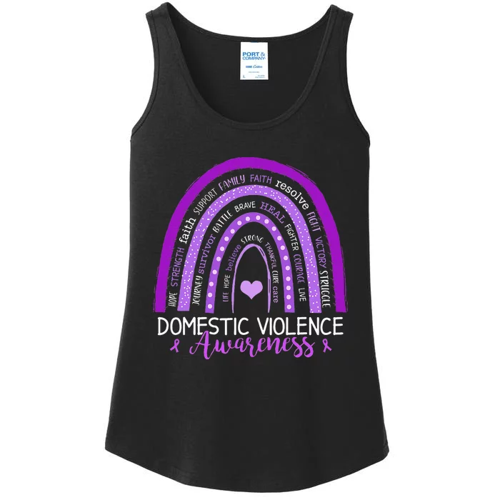 October Purple Ribbon Domestic Violence Awareness Ladies Essential Tank