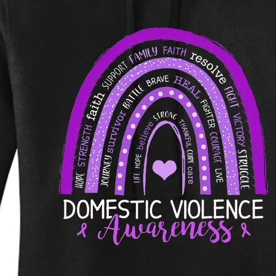 October Purple Ribbon Domestic Violence Awareness Women's Pullover Hoodie