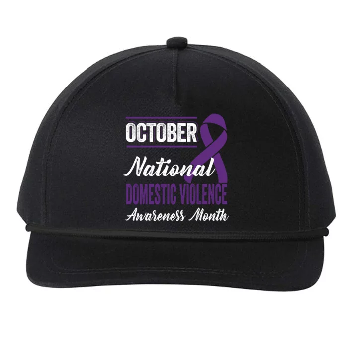 October Purple Ribbon Gift Domestic Violence Awareness Month Gift Snapback Five-Panel Rope Hat