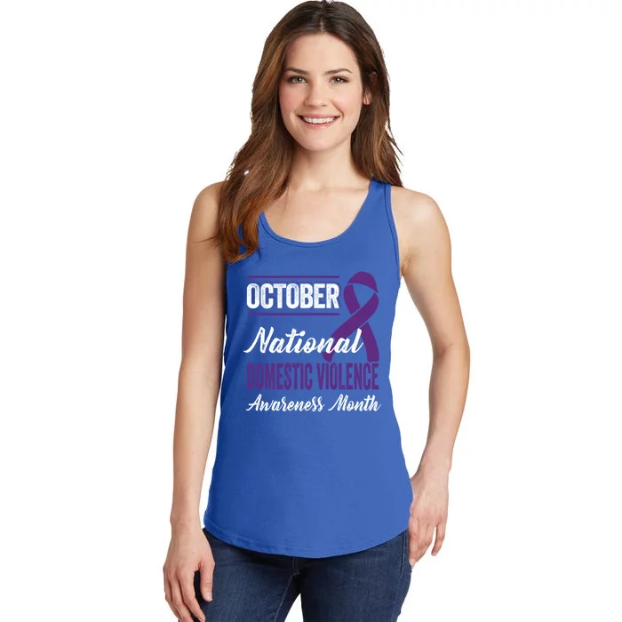 October Purple Ribbon Gift Domestic Violence Awareness Month Gift Ladies Essential Tank