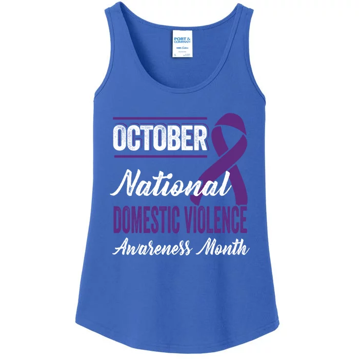 October Purple Ribbon Gift Domestic Violence Awareness Month Gift Ladies Essential Tank